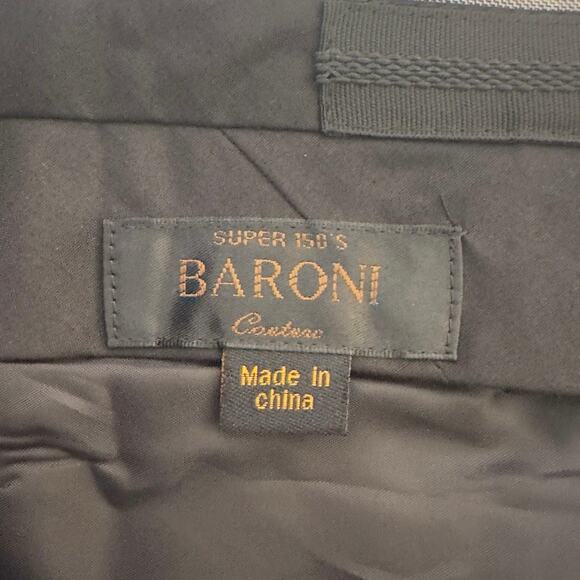 NWT Baroni Couture Men’s Unhemmed Dress Pants Size 48L Gray 100% Wool Office - Picture 3 of 8